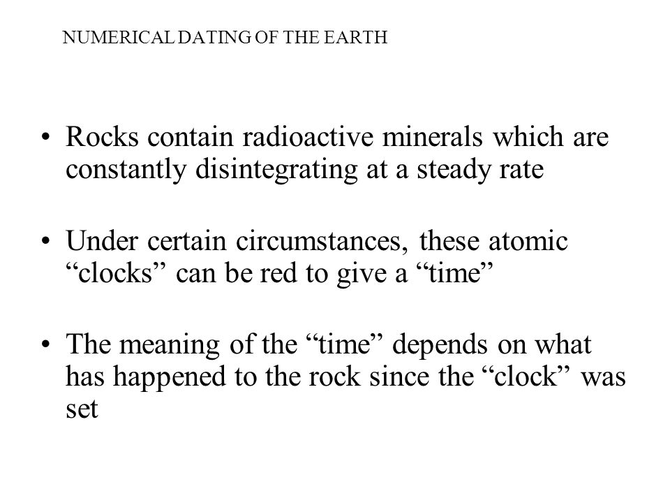 numerical dating of rocks